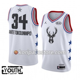 Milwaukee Bucks Giannis Antetokounmpo 34 2019 All Star Jordan Brand Valkoinen Lasten Pelipaidat Swingman